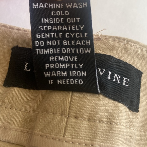Larry Levine Classic Fit Stretch Pants Size 14 Khaki Color NWOT Comfort Casual - Picture 10 of 11